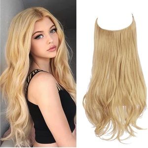 22 inch fish line band halo hair extension